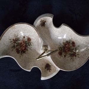 Vintage ceramic 2-sided tray